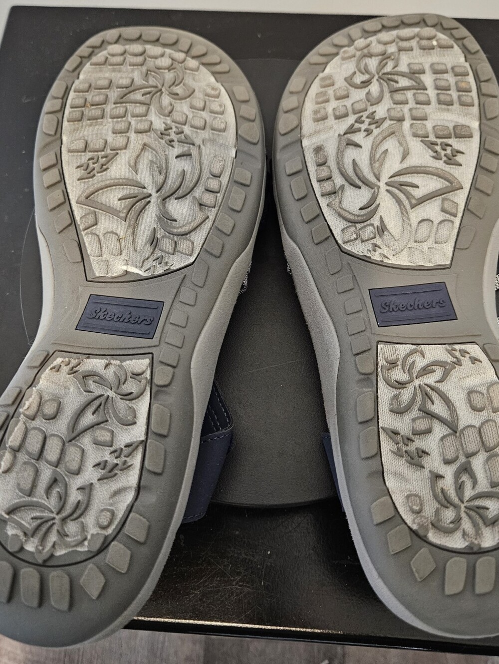 Skechers Women's Reggae Slim Takes Two Sandals Navy/Gray Wide Size 10 - Picture 9 of 9